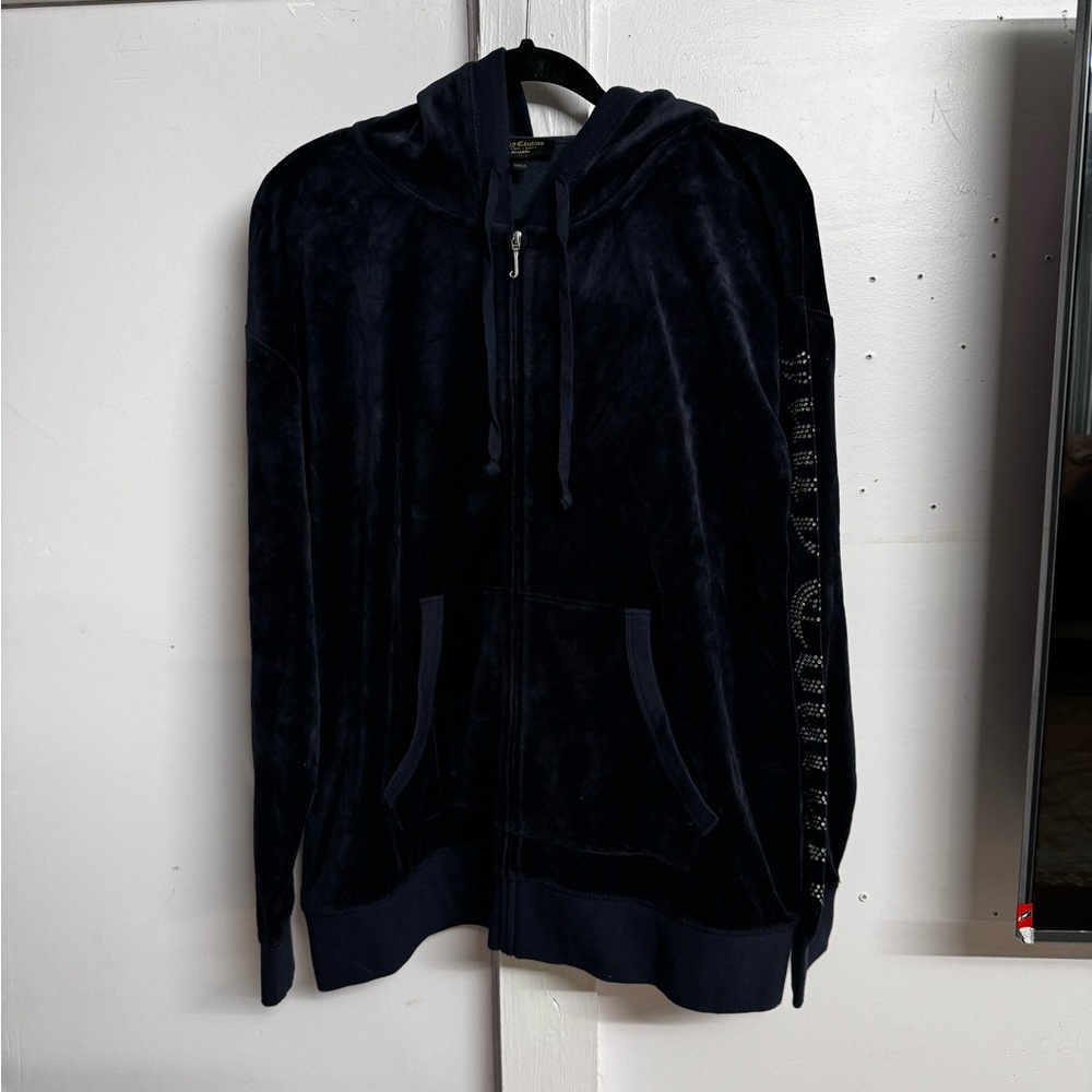 Navy Juicy Couture Velvet Hoodie
